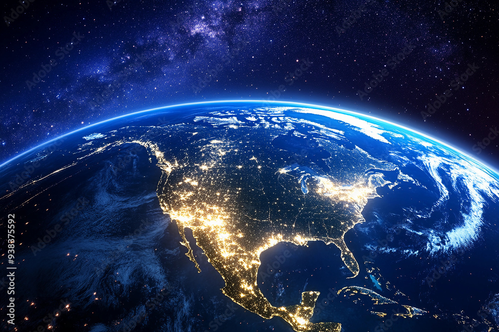 Globe North America: Planet Earth at night focused on USA and Canada , Earth North America, Globe Canada , Universe, World Map, Geography Globe North America: Planet Earth at night focused on USA and Canada , Earth North America, Globe Canada , Universe, World Map, Geography