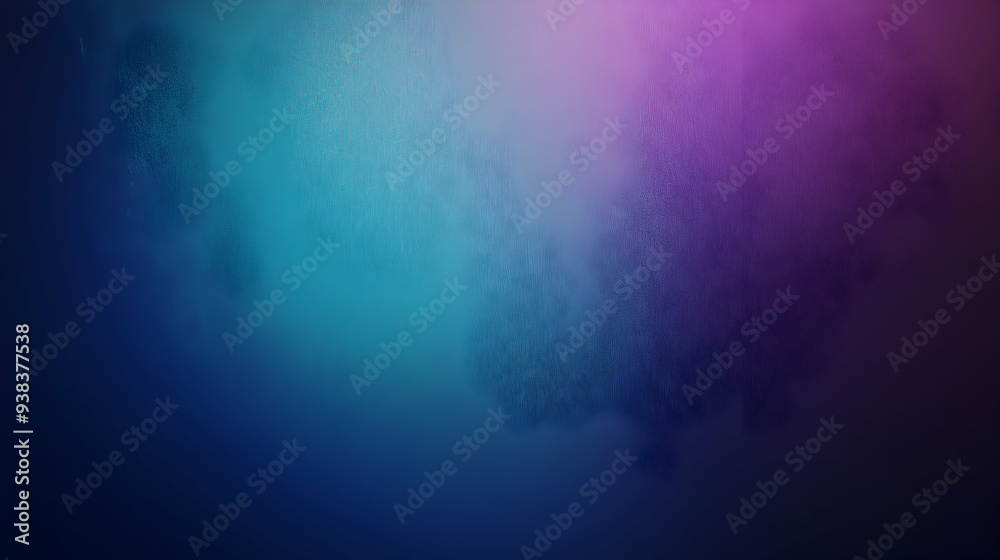 Fototapeta premium A minimalist design featuring a simple, smooth gradient from blue to purple to dark blue, with a subtle glowing grainy texture overlay