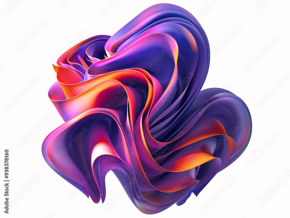Obraz premium Vibrant Abstract 3D Wave Sculpture.