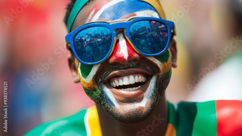 Italy fan with painted face in South Africa 2010
