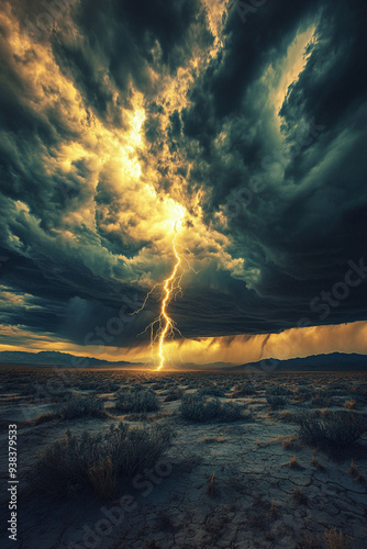 Blitz mit Wolken