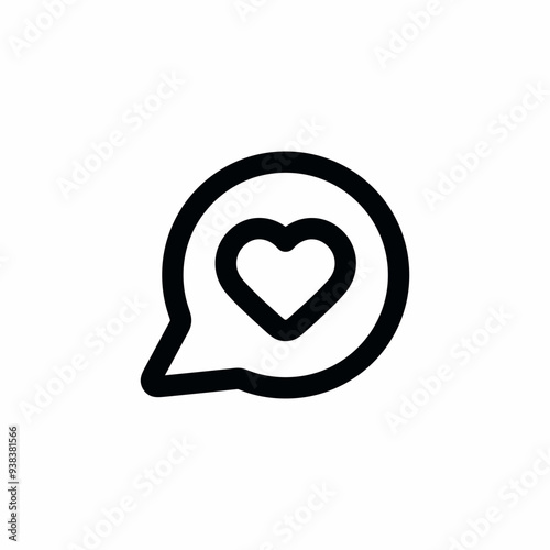 speech bubble love heart icon vector