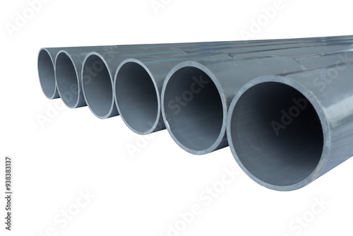 Artistic Display of Industrial PVC Pipe Picture, stack of pipes isolated