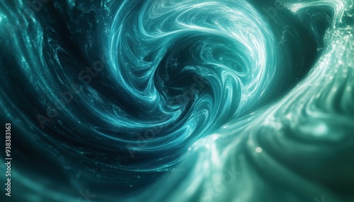 Swirling turquoise patterns create an enchanting visual effect, capturing the essence of a cosmic vortex in motion
