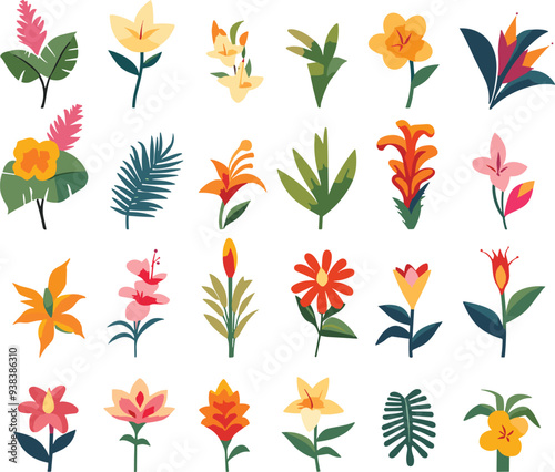 illustration vector nature plant summer leaf flower tropical climate design palm tree botany palm leaf background