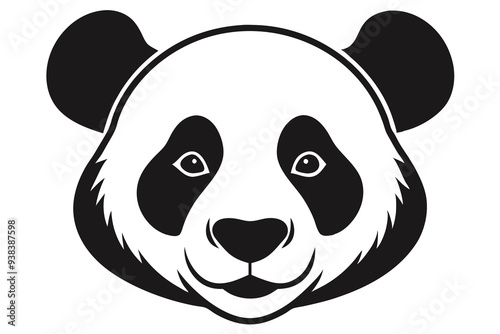 panda face vector isolated on white background. PNG Transparent file type with high definition quality And vibrant color grading Available.