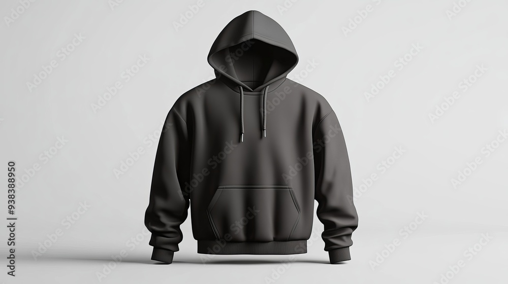 3D rendering and illustration of a blank hoodie jacket mockup isolated on a white background 3D rendering and illustration of a blank hoodie jacket mockup isolated on a white background