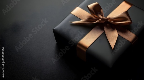 Luxurious Black Gift Box with Golden Ribbon