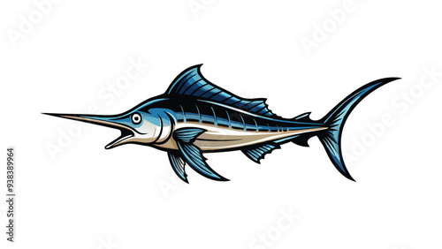 Design a realistic vector illustration of a marlin fish.