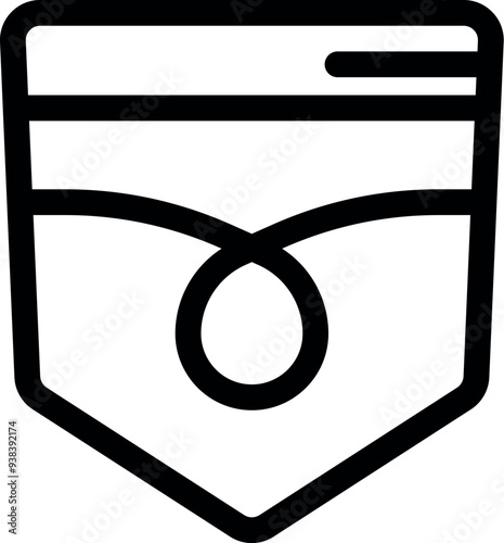 Abstract icon of a pocket is representing the concept of saving money