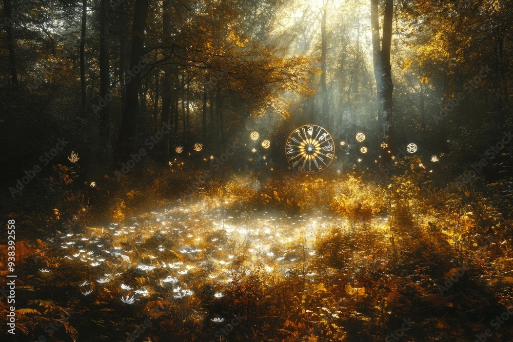 Obraz premium Wheel of the Year Nature's Cycle Wicca, Paganism Religion Spiritual Symbol