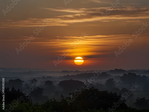 sunset over the mountains