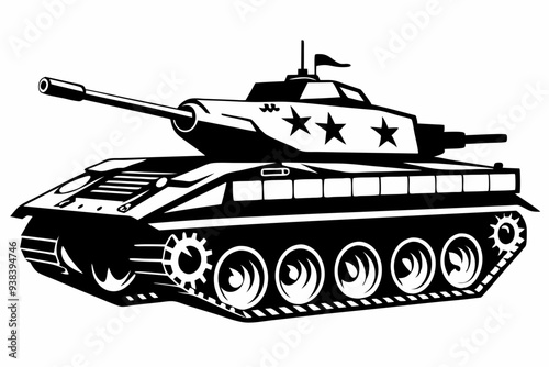 Military tank silhouette vector Illustration