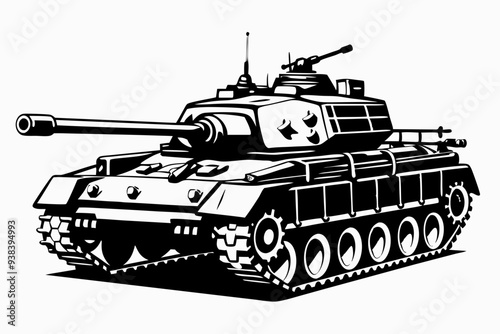 Military tank silhouette vector Illustration