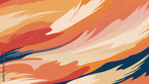 Vibrant brush stroke abstract pattern in red and orange hues