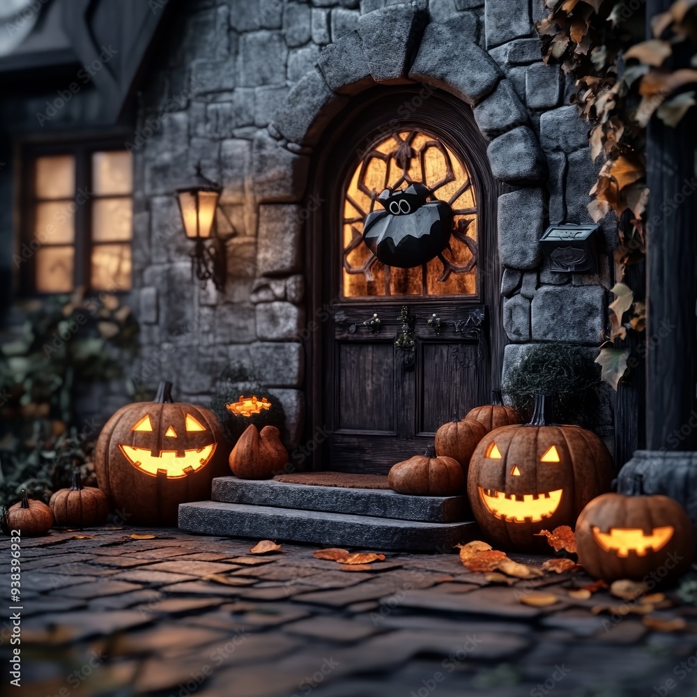 Obraz premium Halloween background ,halloween concept , 3D rendering