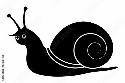 snail black silhouette vector