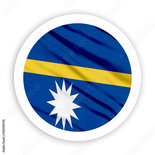 Free Download Nauru Waving Flag with White Rounded Circle Frame  - GFXLoad