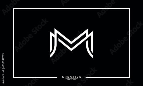 M, MM, Abstract Letters Logo Monogram