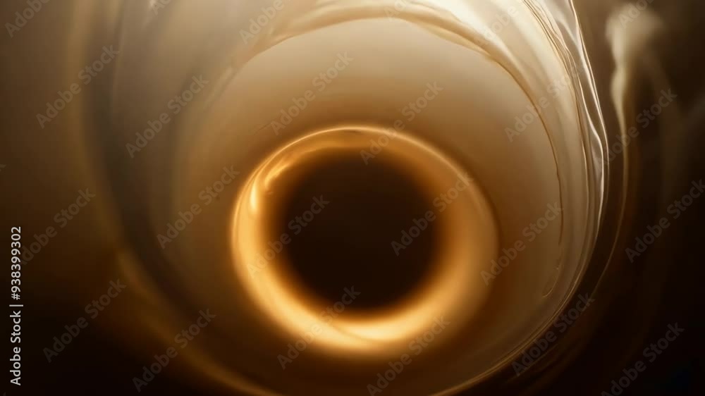 Camera flies through swirling steam above a coffee cup, diving into the rich, dark liquid, creating an immersive and mystical atmosphere