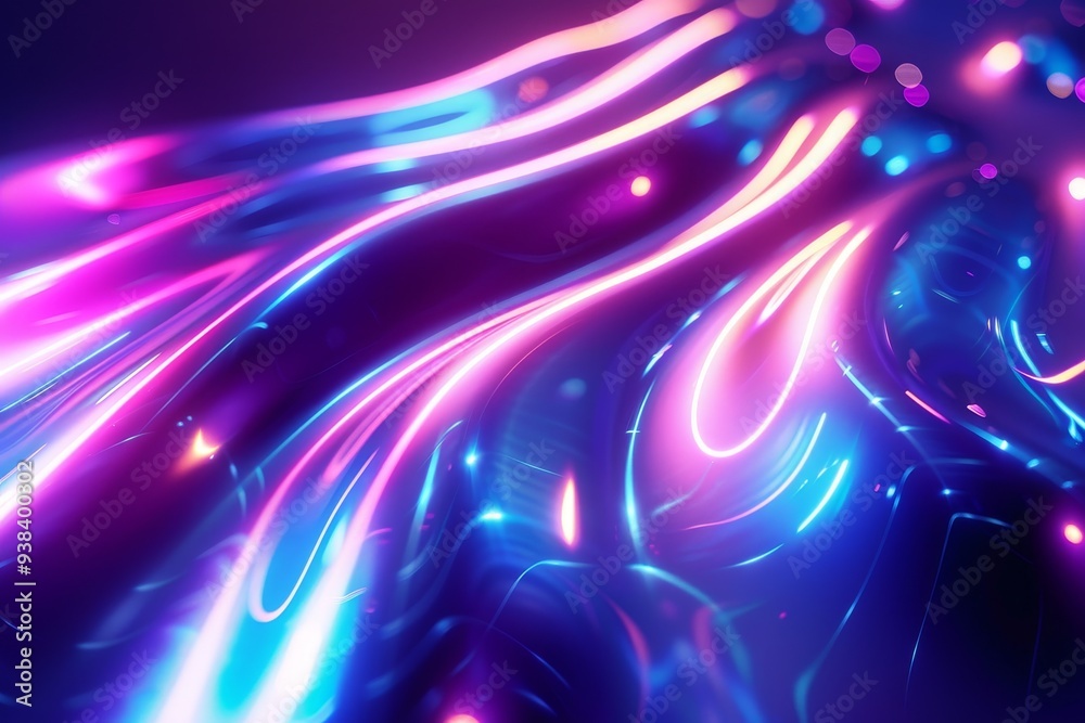 Fototapeta premium A colorful, abstract image with a purple and blue background and a blue