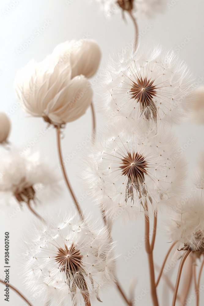 Close-Up of Delicate Dandelion Seeds with Fine, Wispy Details Against a Soft and Minimalistic Background, Capturing the Ethereal and Fragile Beauty of Nature Close-Up of Delicate Dandelion Seeds with Fine, Wispy Details Against a Soft and Minimalistic Background, Capturing the Ethereal and Fragile Beauty of Nature