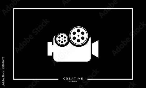 Creative modern film production logo icon vector template