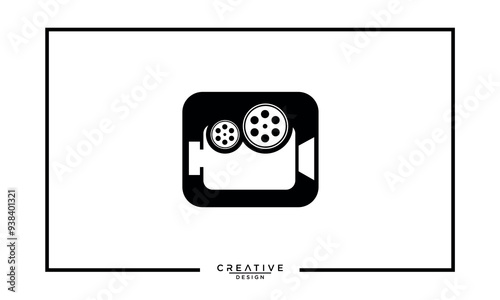 Creative modern film production logo icon vector template