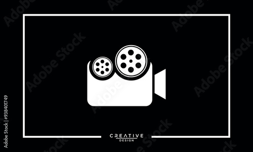 Creative modern film production logo icon vector template