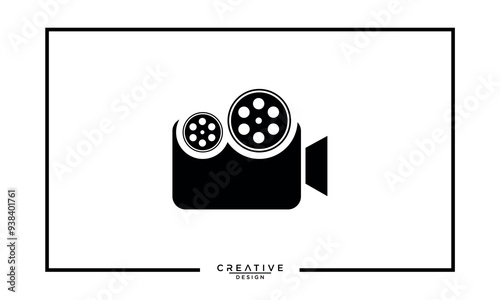 Creative modern film production logo icon vector template