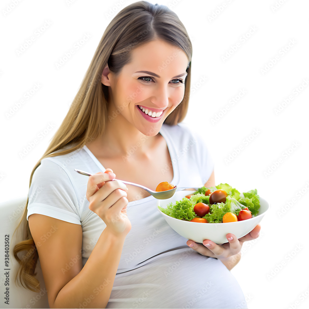 Happy woman with bowl of fresh salad Happy woman with bowl of fresh salad