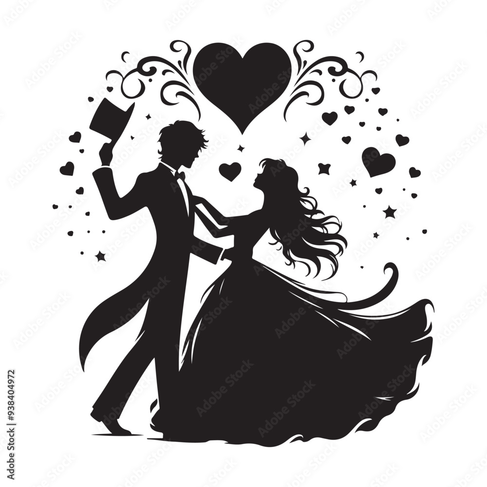 couple love silhouette vector image couple love silhouette vector image