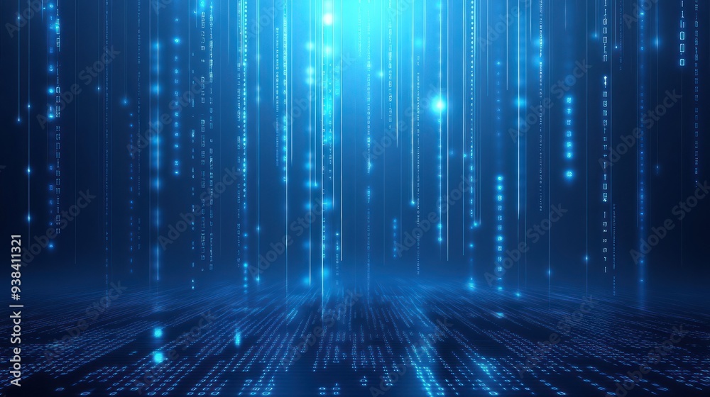 Digital Rain Abstract Background