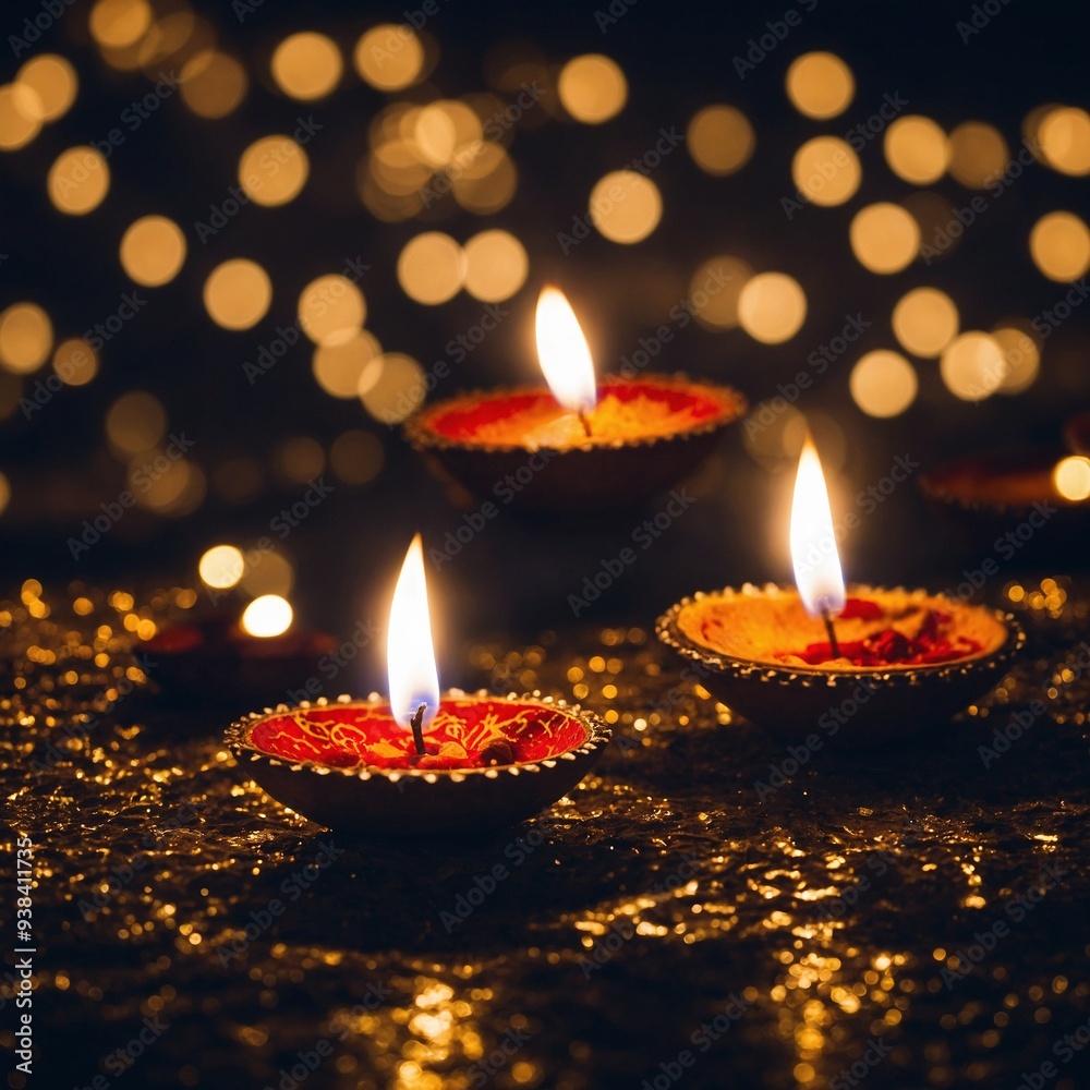 A grand Diwali feast with traditional dishes and festive decorations bringing families together