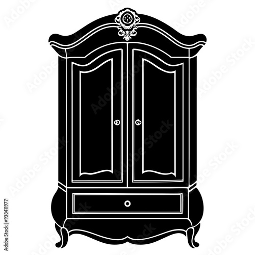 Armoire Silhouette vector art illustration