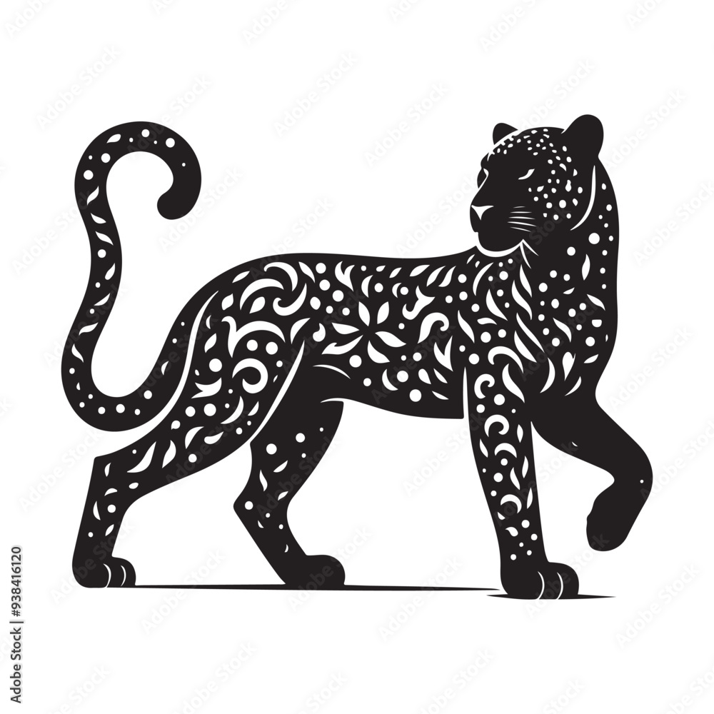 Fototapeta premium leopard silhouette vector