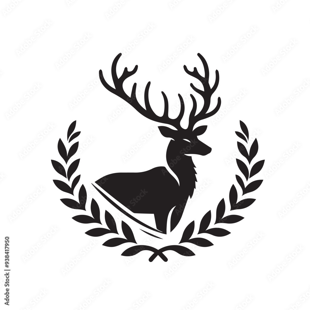 Obraz premium grace in the forest deer vector title illustration vector