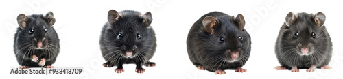 Cute hamsters playfully posing in a bright environment on Transparent Background. photo