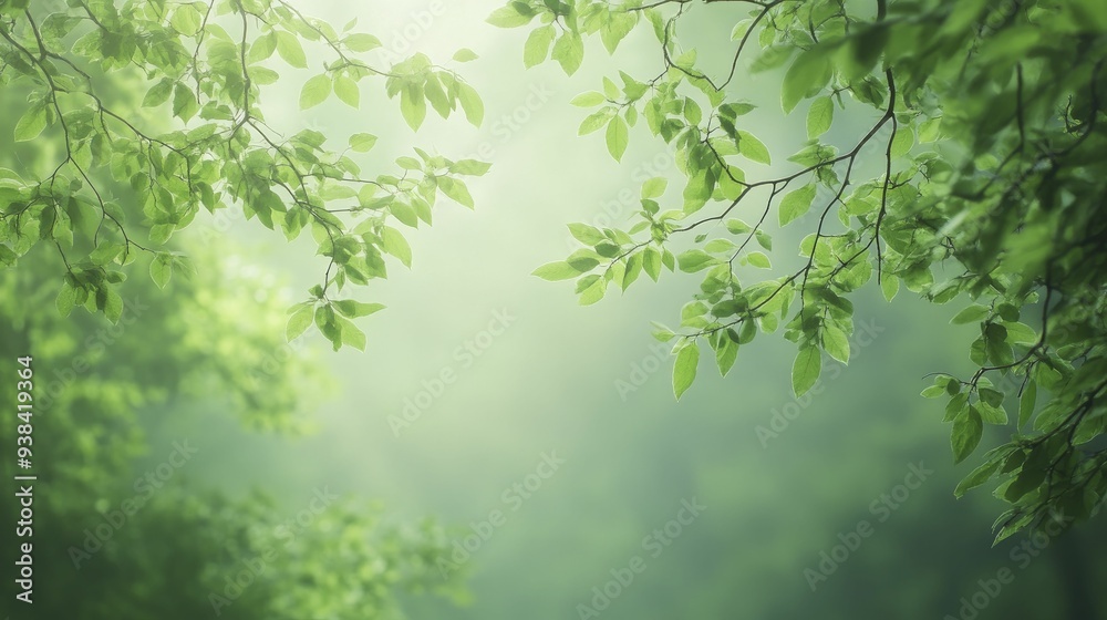 Fototapeta premium Soft sounds of nature's whispers in a tranquil forest, fostering a sense of calm and reflection.