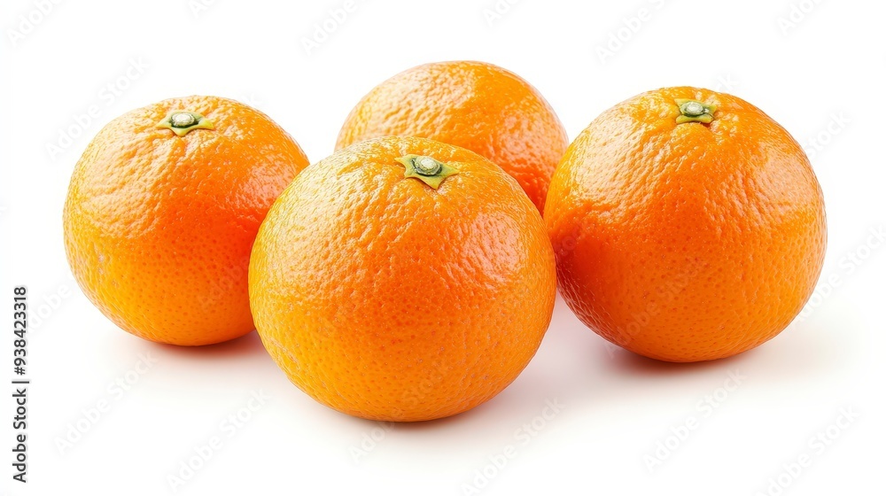 Four whole oranges isolated on white background. Four whole oranges isolated on white background.