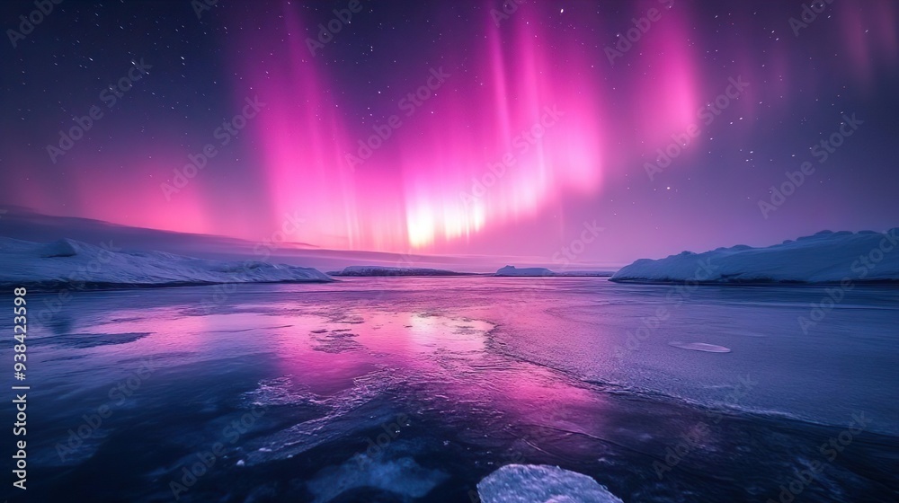 Stunning northern lights over a frozen horizon perfect for celestial and scenic wallpaper themes Stunning northern lights over a frozen horizon perfect for celestial and scenic wallpaper themes