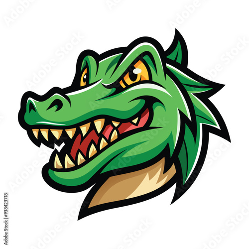 vector crocodile head logo