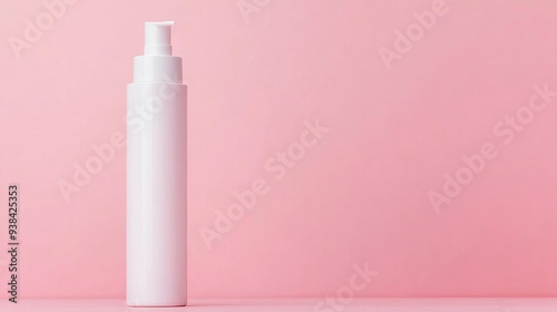 Minimalist facial foam packaging with clean lines, beauty product, elegant design
