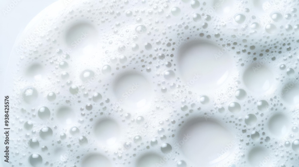 Soft, creamy bubbles of facial foam on the skin, hydrating skincare, smooth and clean Soft, creamy bubbles of facial foam on the skin, hydrating skincare, smooth and clean