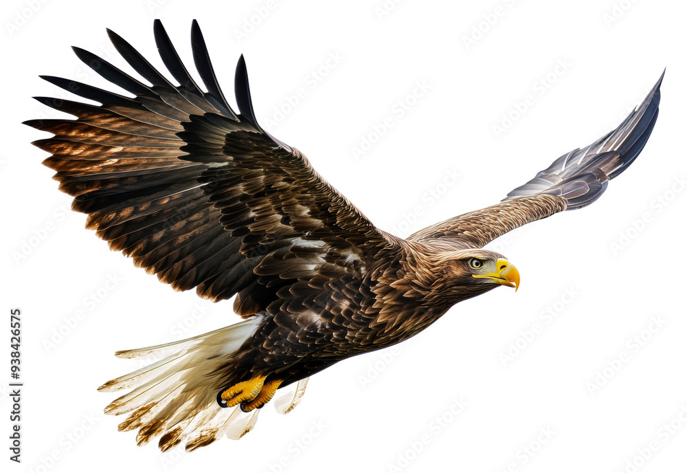 Fototapeta premium PNG A majestic eagle soaring through the sky above