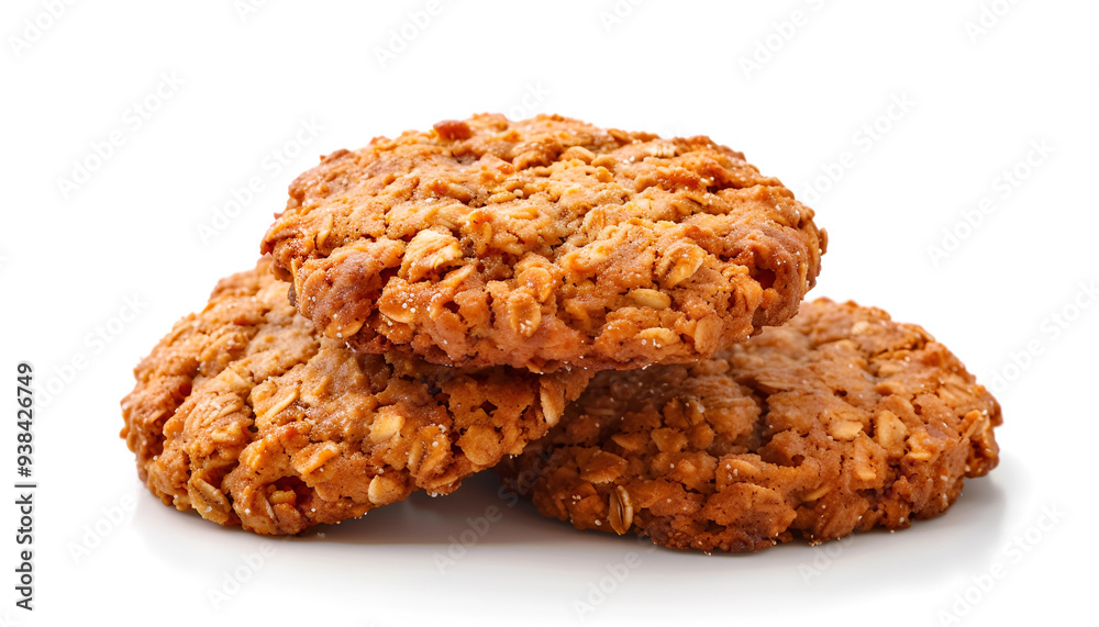Oatmeal cookies isolated on white background