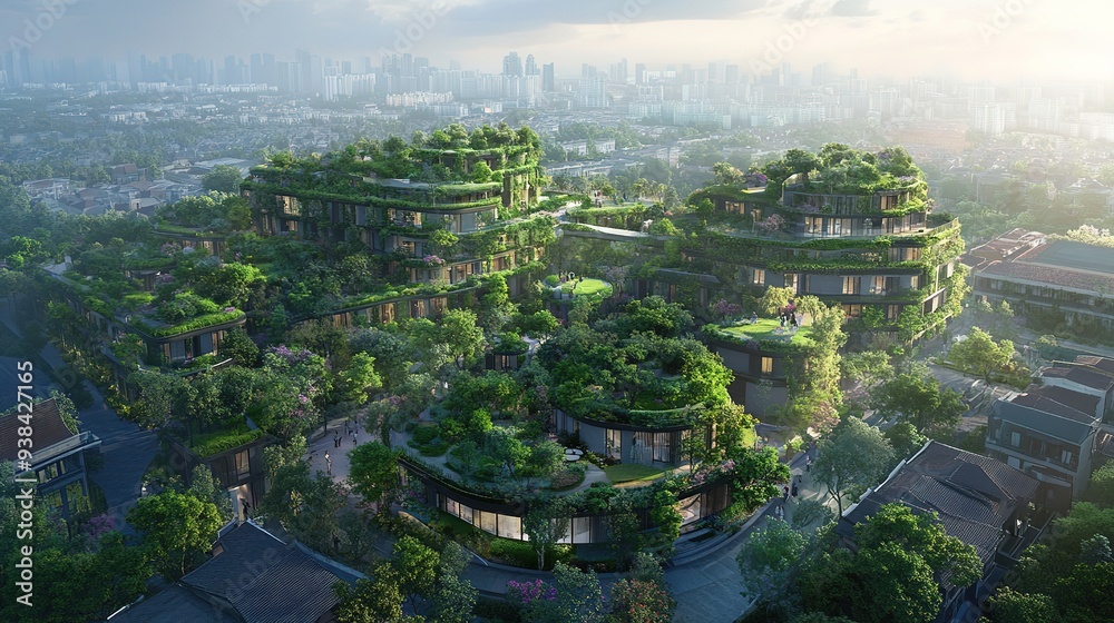 Obraz premium Urban development with sustainable practices