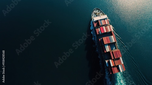 Cargo Ship Sailing Through the Ocean