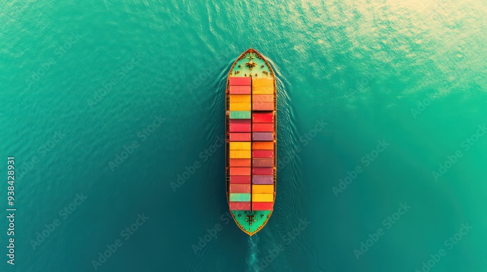 Container Ship on the Open Sea Container Ship on the Open Sea