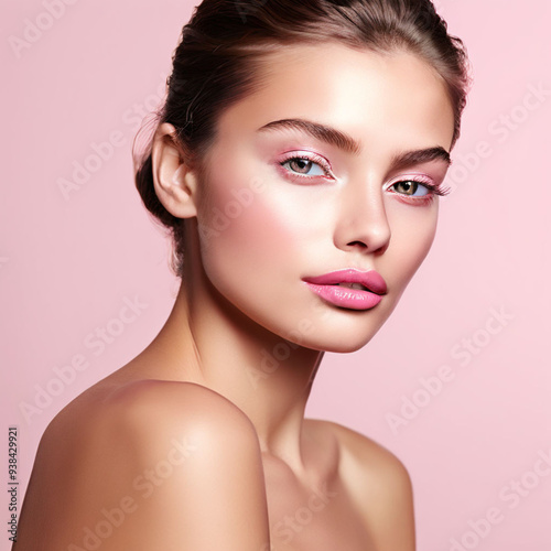 portrait of woman with nude makeup